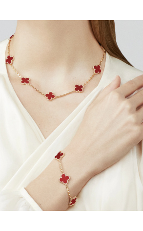 Браслет Van Cleef & Arpels Vintage Alhambra 5 motifs, yellow gold, Carnelian VCARD35500 (41309) №2