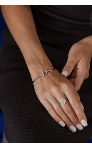 Браслет Tiffany & Co T Wire White Gold & Diamonds 60010748 (16547) №3