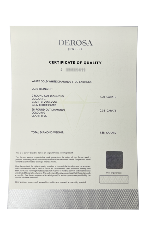 Пусеты DeRosa 0,50 ct G/VVS1 - 0,50 ct G/VVS2 Трансформеры E5521411 (37749) №2
