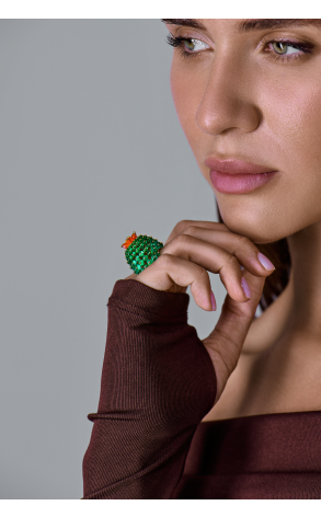 Кольцо Cartier Cactus de Emerald Beads, 1 Diamond H4323300 (42181) №3