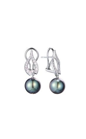Серьги Mikimoto Classic Black South Sea Cultured Pearl 11,0 мм MEQ10014BDXW (43795)