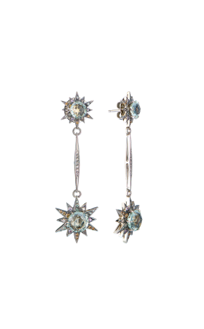 Серьги H.Stern Stars Collection with Prasiolite Quartz & colored sapphire & brown diamonds (42597)