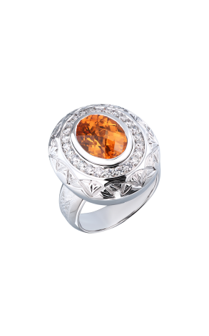 Кольцо William & Son Citrine & Diamonds White Gold (41017)