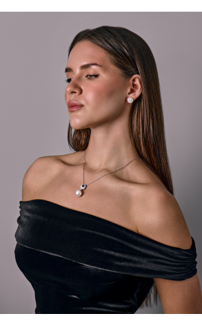 Пусеты  2,12 ct Round Cut Diamonds & White Gold (42083) №4