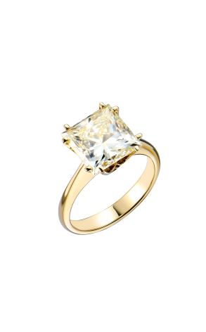 Кольцо  6,05 сt M/SI1 Princess Cut Diamond МГУ (42912)