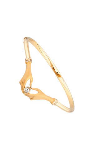 Браслет Carrera y Carrera TWO HANDS BANGLE Yellow Gold & Diamonds (39972)