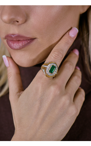 Кольцо Vasily Konovalenko 2,66 ct Emerald & 1,27 ct Diamonds in Yellow Gold (42014) №3