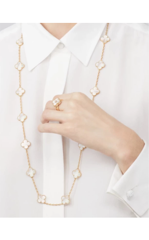 Кольцо Van Cleef & Arpels Vintage Alhambra Yellow Gold & Diamond & Mother-of-pearl VCARA41153 (41353) №3