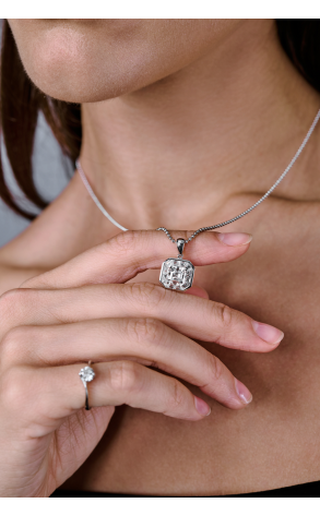 Подвеска GIA 2,06 ct E/IF Royal Asscher Cut & Platinum (40676) №3