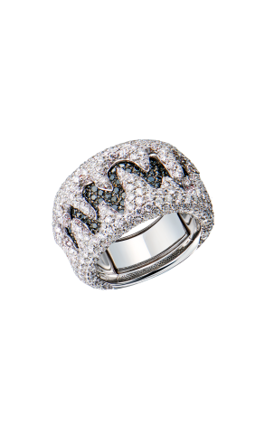 Кольцо Palmiero Jewellery Design 4,20 ct Black & White Round Cut Diamonds (43417)