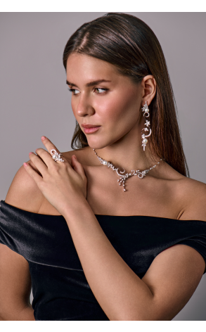 Комплект Stefan Hafner White Pearl Saltwater 9-11mm & 17.65 ct Marquise & Round cut Diamonds (42138) №2