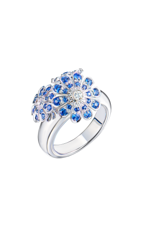 Кольцо Mario Panelli Flower Blue Sapphire & Diamonds & White Gold (41589)