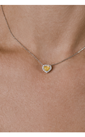 Подвеска DeRosa 1.01 ct Fancy Light Yellow/VS1 Diamond Heart N5421179 (39758) №4