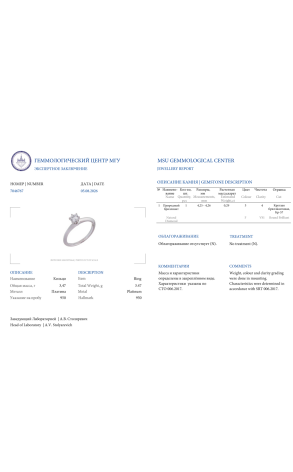 Кольцо Tiffany & Co Round Brilliant 0,29 ct F/VS1 in Platinum (43442) №2