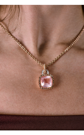 Подвеска Valente Milano Rose Quartz & Diamonds & Rose Gold Necklace 60P762/5 (42114) №2