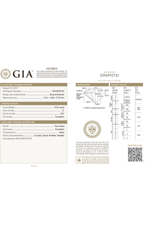 Пусеты GIA Трансформеры с бриллиантами 0.32 CT G/VS1-0.31 CT G/VS2 (36716) №3