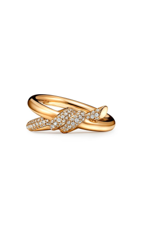 Кольцо Tiffany & Co Knot Double Row in Yellow Gold with Diamonds 69346626 (37941)