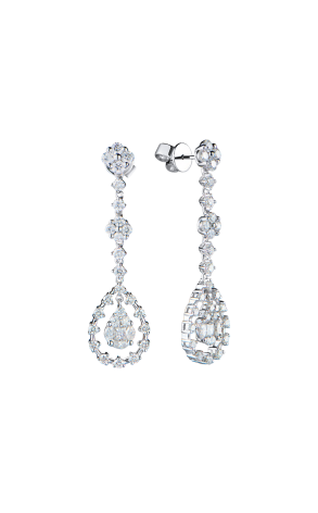 Серьги  1,72 ct Multishape Cut Diamonds & White Gold (42398)