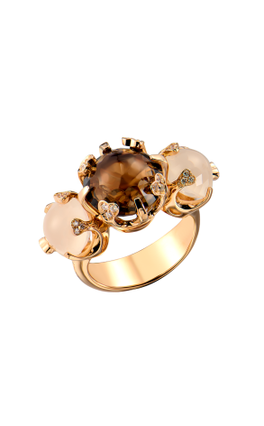 Кольцо Pasquale Bruni Sissi in Fiore Rose Gold & Smoky Quartz & Diamond 13844R (43528)