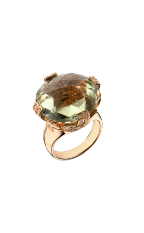 Кольцо Bvlgari Parentesi Cocktail Green Beryl & Diamond & Rose Gold (41300)