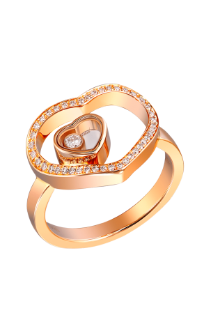 Кольцо Chopard Happy Hearts Rose Gold Large Diamond Ring 827482 (4343)