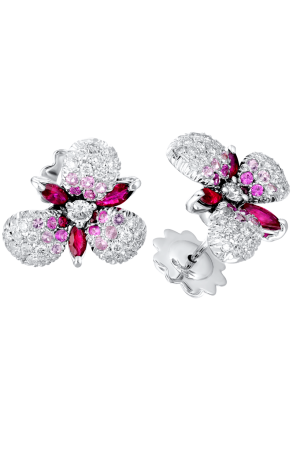 Ювелирное украшение  Stefan Hafner Springtime Sapphire and Diamond Flower Earrings STFHR20011 (4564)