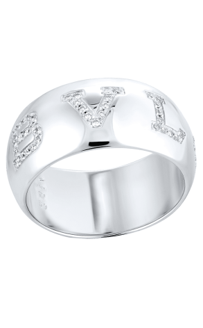Кольцо Bvlgari White Gold Monologo Diamond Pave Ring (4010)