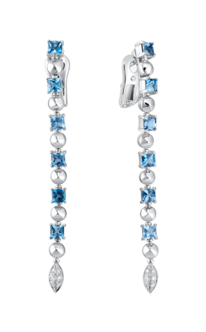 Серьги Bvlgari Lucea Diamond and Blue Topaz Waterfall Earrings (4041)