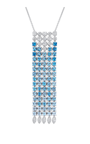 Колье Bvlgari Lucea Diamond and Blue Topaz Waterfall Necklace (4043)