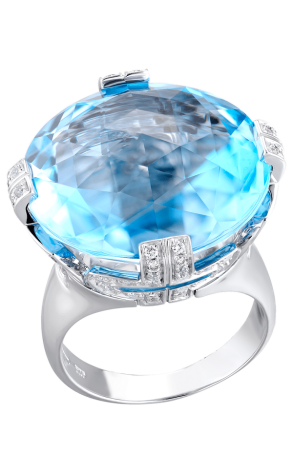 Ювелирное украшение  Bvlgari Parentesi Blue Topaz Ring with Diamonds (4045)