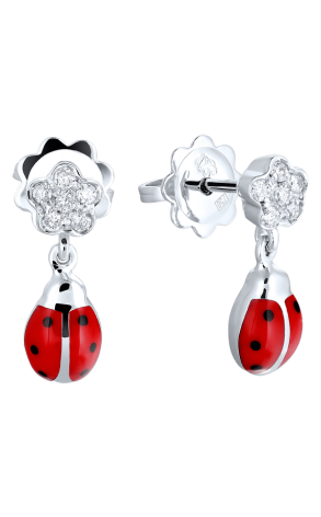 Серьги Aaron Basha Diamond Flower Ladybugs (3926)