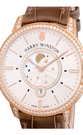 Часы Harry Winston Midnight Moon Phase Rose Gold with Diamond Bezel MIDQMP39RR002 (5310) №2