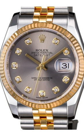 Часы Rolex Datejust 36 mm Silver Diamond Dial Steel and Yellow Gold 116233 (8362) №2