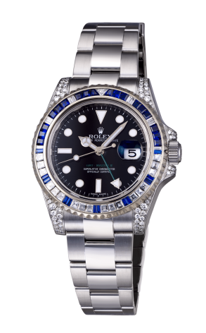Часы Rolex GMT-Master II Steel Blue/White Diamond Bezel 116710LN (8158)
