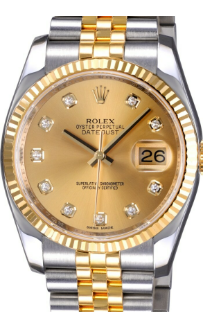 Часы Rolex Datejust 36 mm Golden Diamond Dial Steel and Yellow Gold 116233 (8002) №2
