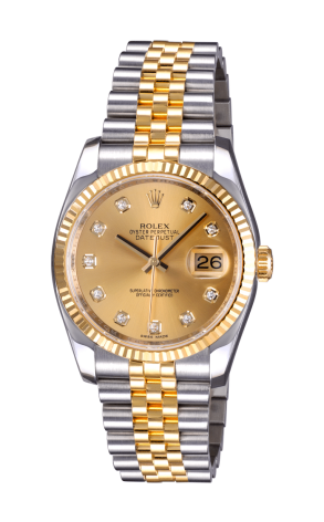 Часы Rolex Datejust 36 mm Golden Diamond Dial Steel and Yellow Gold 116233 (8002)