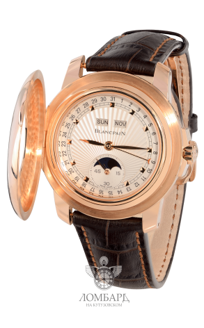 Часы Blancpain Half Hunter Moon Phase Rose Gold Limited Edition 4563 3642 55B (8802)