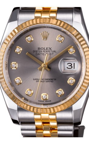 Часы Rolex Datejust 36 mm Silver Diamond Dial Steel and Yellow Gold 116233 (7989) №2