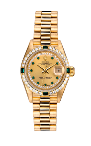 Часы Rolex Diamond & Emerald Ladies President Watch 69178 (9951)