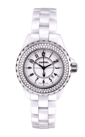 Часы Chanel J12 H0967 Ceramic White Dial Diamond Bezel H0967 (10266)