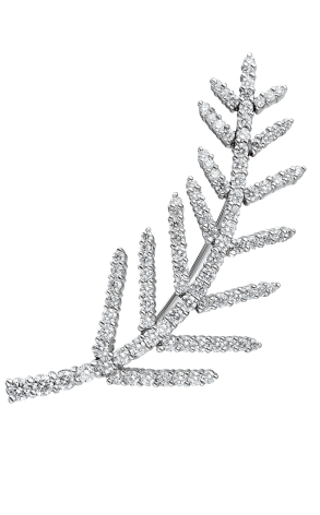 Ювелирное украшение  Tiffany & Co Diamond Platinum Feather Brooch (9735)