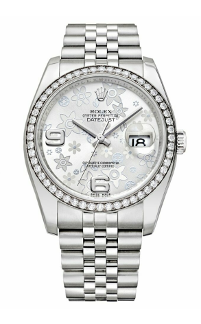 Часы Rolex SS Datejust Floral Dial Original Diamond Bezel 116244 (10272)