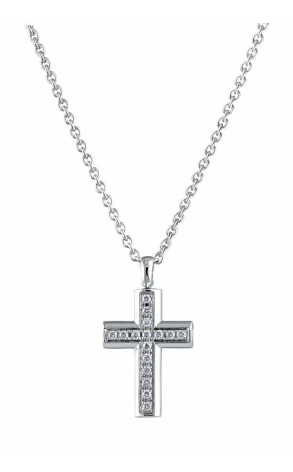 Крест Bvlgari White Gold Diamonds Cross Pendant 328948 (10827)