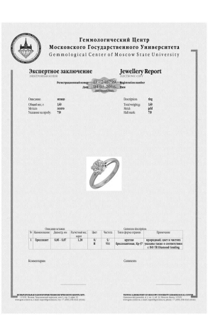 Ювелирное украшение  Кольцо с 1,20 ct (10981) №2