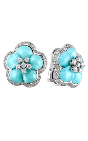 Ювелирное украшение  Gianni Lazzaro Turquoise Diamonds Earrings 270-8280 (12089)