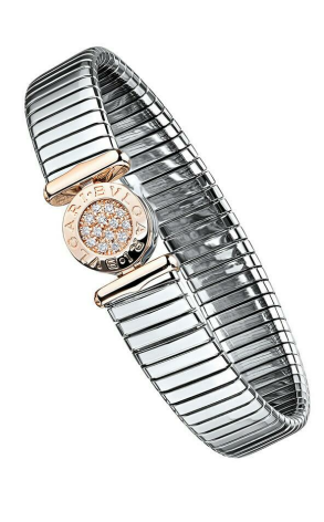 Браслет Bvlgari Tugobas Steel and Rose Gold Diamonds Bracelet (12177)