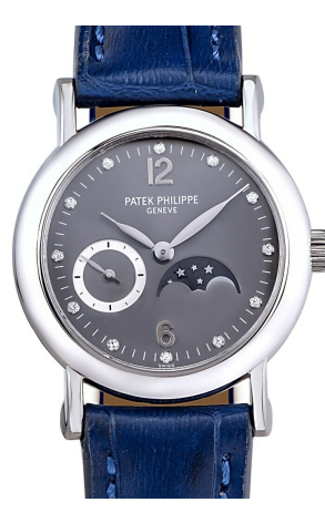 Часы Patek Philippe Calatrava Diamond Moon Phase 18K White Gold 4857G (12242) №2