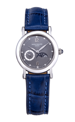 Часы Patek Philippe Calatrava Diamond Moon Phase 18K White Gold 4857G (12242)