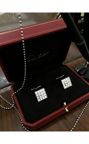 Запонки Cartier White Gold Diamonds Cufflinks 6,00 ct (12588) №2