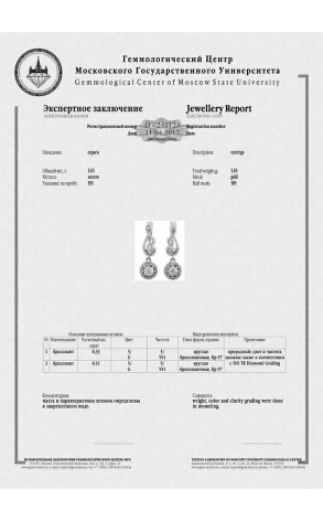 Ювелирное украшение  Серьги с бриллиантами по 0,33 ct (13297) №2